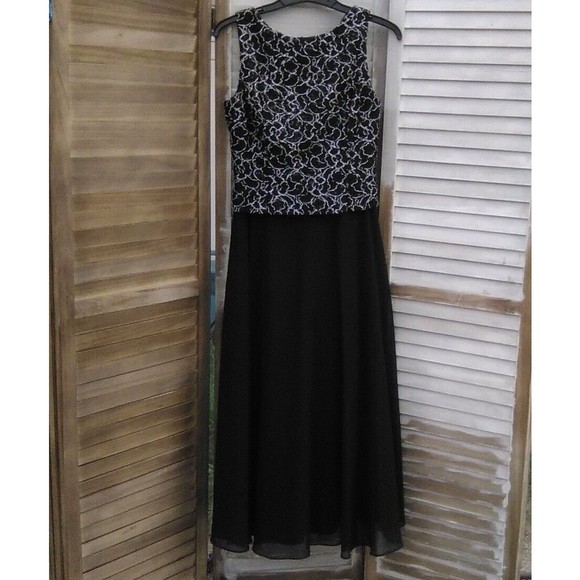 Scott McClintock-Black & White Midi Dress-Evening Gown-Black Tie-Prom - Picture 1 of 9